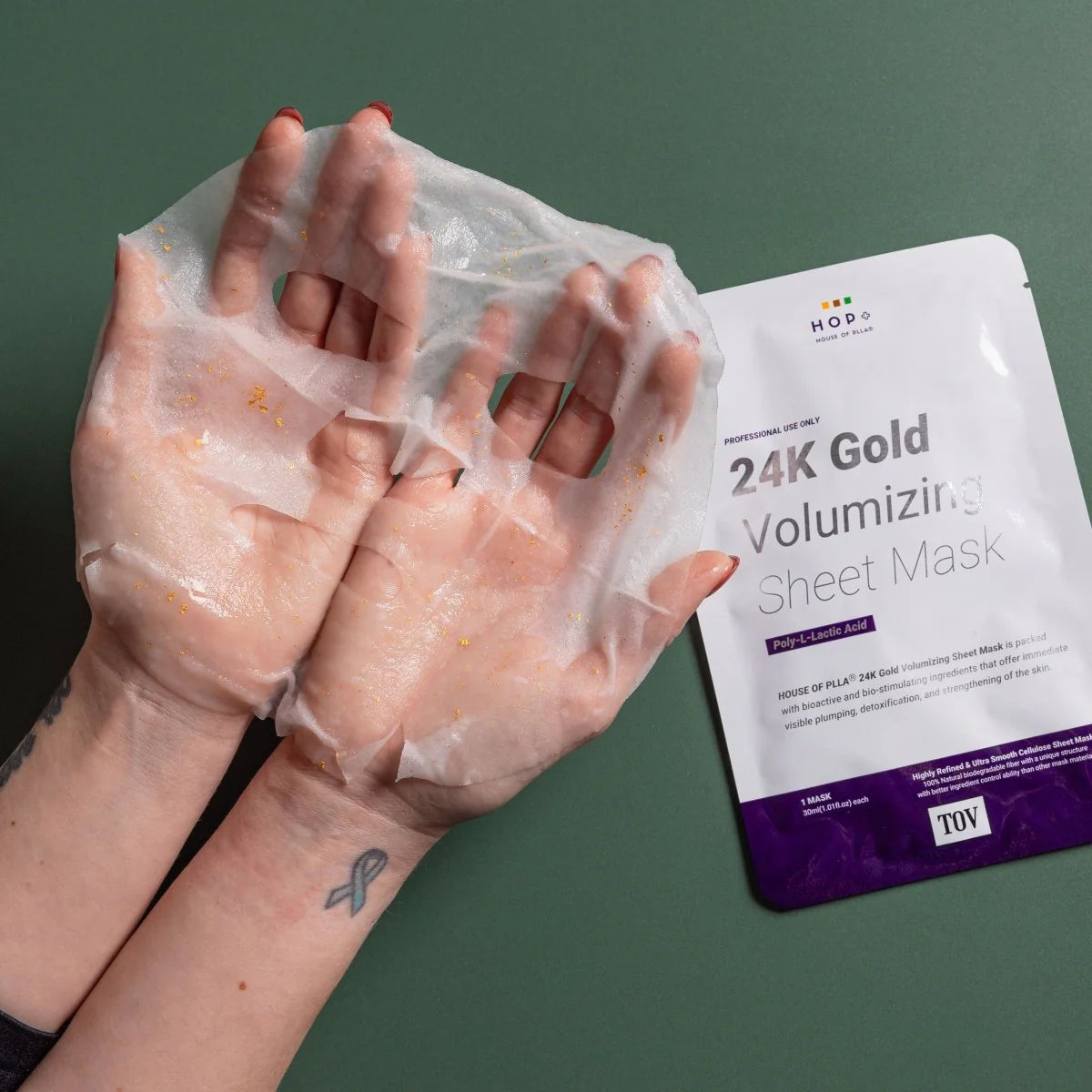 HOP+ 24k Gold Volumizing PLLA Sheet Mask (1)